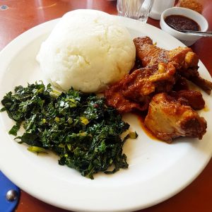 Chicken Roast , Sadza , vegetables lunch