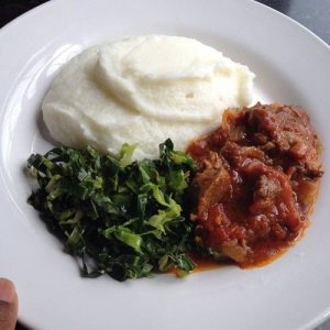 Pork Roast, Sadza and vegetables